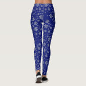 Silver Snowflakes auf Blue Winter Leggings (Rückseite)