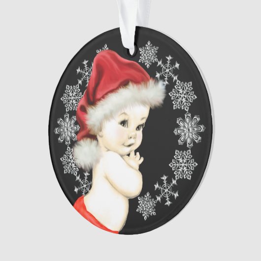 Silver Snowflakes Baby Boy Erste Weihnachten Ornament (Vorderseite)