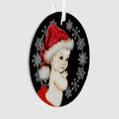 Silver Snowflakes Baby Girl Ornament (Vorderseite)