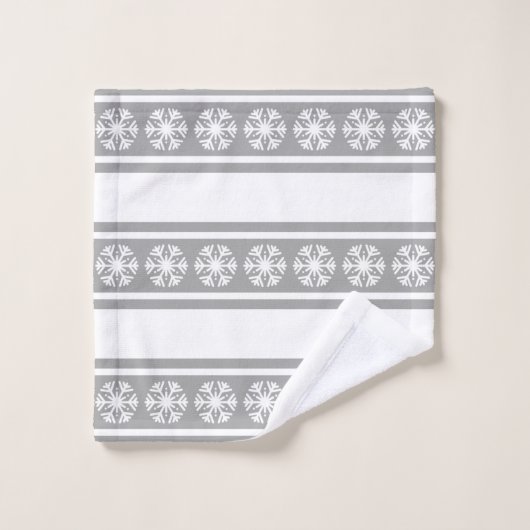 Silver Snowflakes Badhandtuch Set (Waschlappen)