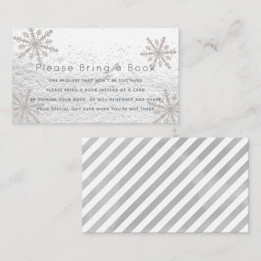 Silver Snowflakes Bitte bringen Sie eine Book Card Begleitkarte (Vorne/Hinten)