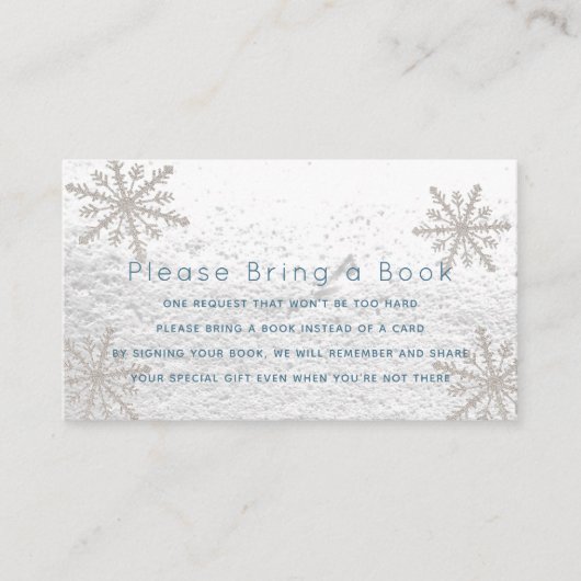 Silver Snowflakes Blau Bitte bringen Sie eine Book Begleitkarte (Vorderseite)