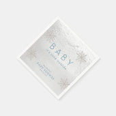 Silver Snowflakes Blue Baby Dusche Napkins Serviette (Ecke)