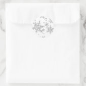 Silver Snowflakes Classic Round Sticker (Tasche)