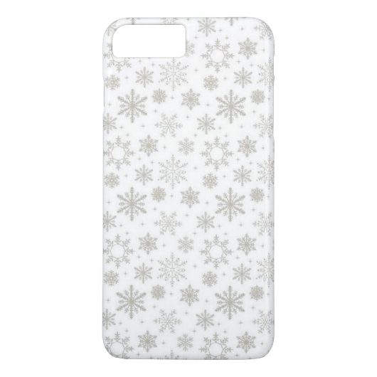Silver Snowflakes Design iPhone Case (Rückseite)