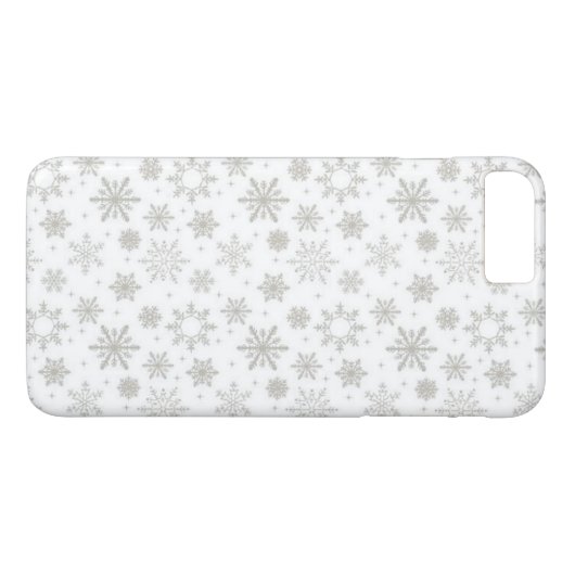Silver Snowflakes Design iPhone Case (Rückseite (Horizontal))