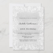 Silver snowflakes elegant winter birthday einladung (Vorderseite)