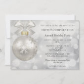 Silver Snowflakes Elegante Corporate Holiday Party Einladung (Vorderseite)