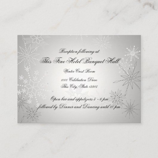 Silver Snowflakes Empfang Begleitkarte (Vorderseite)