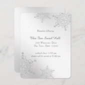 Silver Snowflakes Empfang Begleitkarte (Vorne/Hinten)