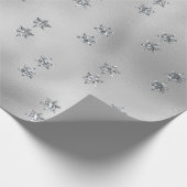 Silver Snowflakes Glitzer Weihnachtsfeiertag Geschenkpapier (Ecke)