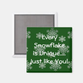 Silver Snowflakes - individuelles Wintermagnet Magnet (Vorderseite/Rückseite)