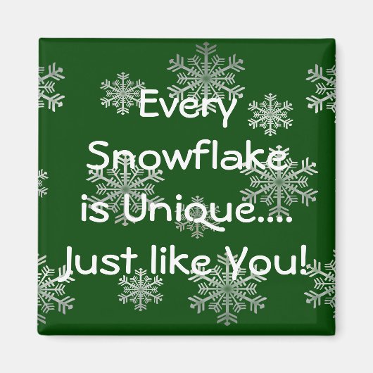 Silver Snowflakes - individuelles Wintermagnet Magnet (Vorne)