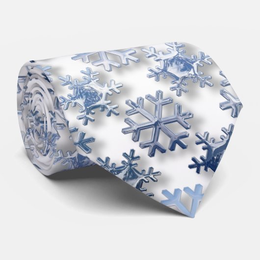 Silver Snowflakes Krawatte (Gerollt)