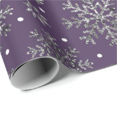 Silver Snowflakes Lila Muster Geschenkpapier (Rolleneckpunkt)