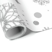 Silver snowflakes on white geschenkpapier (Rolleneckpunkt)