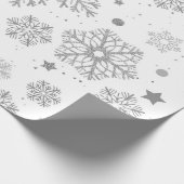 Silver snowflakes on white geschenkpapier (Ecke)