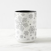 Silver snowflakes on white tasse (Zentrum)