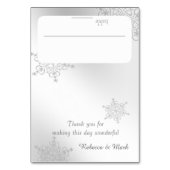 Silver Snowflakes Sitzkarte Tischnummer (Vorderseite)