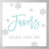 Silver Snowflakes und Blue Chic Fevor Sign Poster (Vorne)