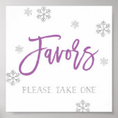 Silver Snowflakes und Lila Chic Fevor Sign Poster (Vorne)