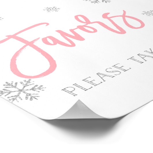 Silver Snowflakes und Pink Chic Fevor Zeichen Poster (Ecke)