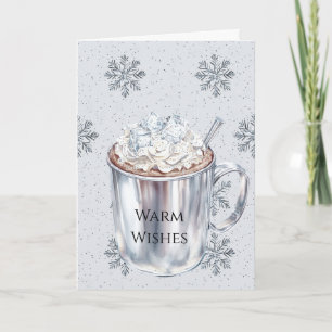 Silver Snowflakes Warme Wünsche Kakao Weihnachten Karte