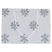 Silver Snowflakes Weihnachten Große Geschenktüte (Rückseite)