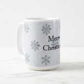 Silver Snowflakes Weihnachten Kaffeetasse (Vorderseite Links)