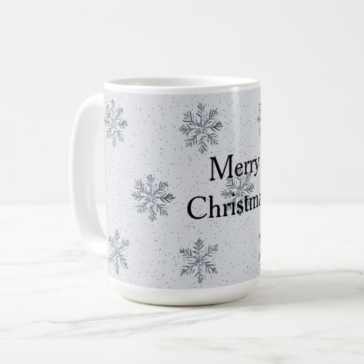 Silver Snowflakes Weihnachten Kaffeetasse (Vorderseite Links)