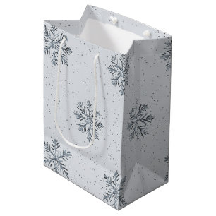 Silver Snowflakes Weihnachten Mittlere Geschenktüte