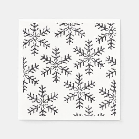 Silver Snowflakes Weihnachten Napkins Serviette (Vorderseite)