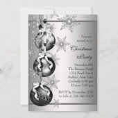 Silver Snowflakes Weihnachts-Party Einladung (Rückseite)