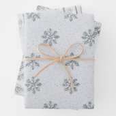 Silver Snowflakes Weihnachtsbaumzweige Geschenkpapier Set (Beispiel)