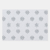 Silver Snowflakes Weihnachtsbaumzweige Geschenkpapier Set (Vorderseite)