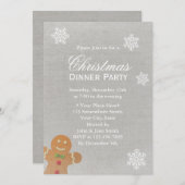 Silver Snowflakes Weihnachtsfest Party Einladung (Vorne/Hinten)