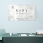 Silver Snowflakes White Snow Baby Dusche Willkomme Banner (Messeveranstaltung)