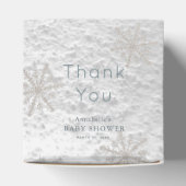 Silver Snowflakes White Snow Danke Baby Dusche Geschenkschachtel (Oben)