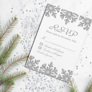 Silver Snowflakes Winter 16 . Geburtstag RSVP Karte