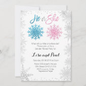 Silver Snowflakes Winter Geschlecht Einladung (Vorderseite)