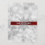Silver Snowflakes Winter Wedding Einladung (Vorne/Hinten)