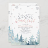 Silver Snowflakes Winter Wonderland 3. Geburtstag Einladung (Vorne/Hinten)