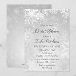 Silver Snowflakes WinterBrautparty Einladung