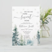 Silver Snowflakes Winterhäuserwärmung Party Einladung (Stehend Vorderseite)