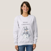 Silver Snowman Weihnachten Sweatshirt (Vorne ganz)