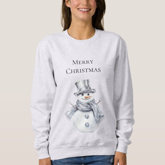Silver Snowman Weihnachten Sweatshirt (Vorderseite)