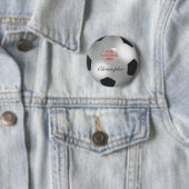 Silver-Soccer-Ball individuell anpassbares Foto Button (Beispiel)