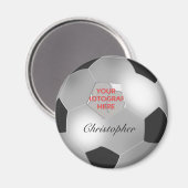 Silver-Soccer-Ball individuell anpassbares Foto Magnet (Vorderseite/Rückseite)