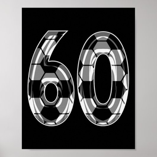 Silver Soccer Pattern Number 60 Jersey Player Unif Poster (Vorne)