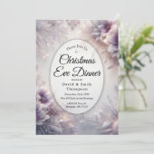 Silver Soft Amethyst Winter Christmas Eve Dinner Einladung (Stehend Vorderseite)